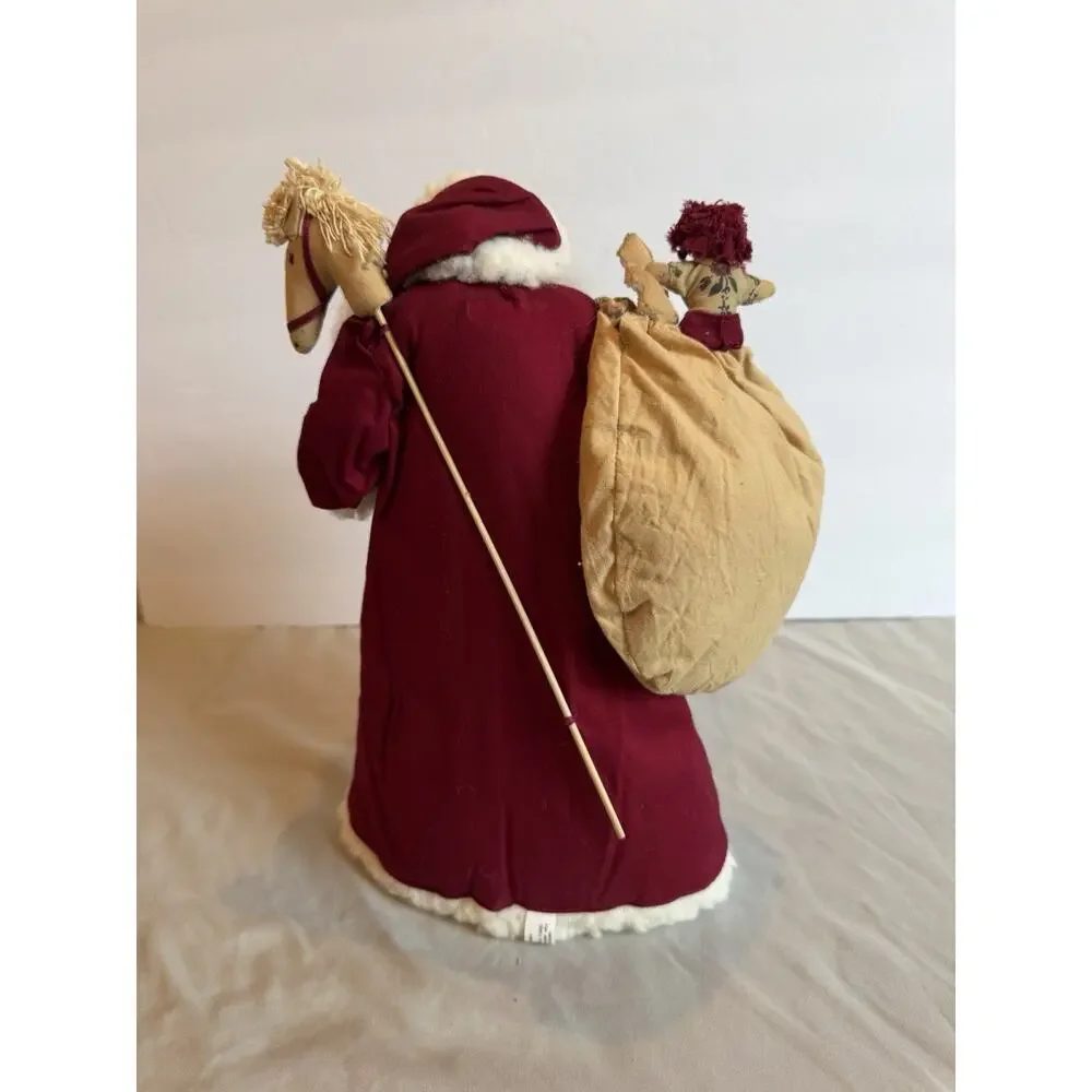 Vintage Bath & Body Works Primitive Santa Claus Figure 13.5” Christmas Folk Art